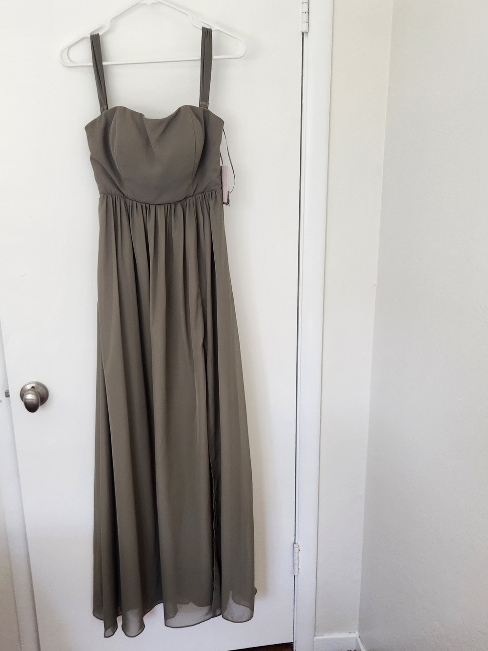 Birdy Grey Olive Green Maxi Dress with Sweetheart Bodice